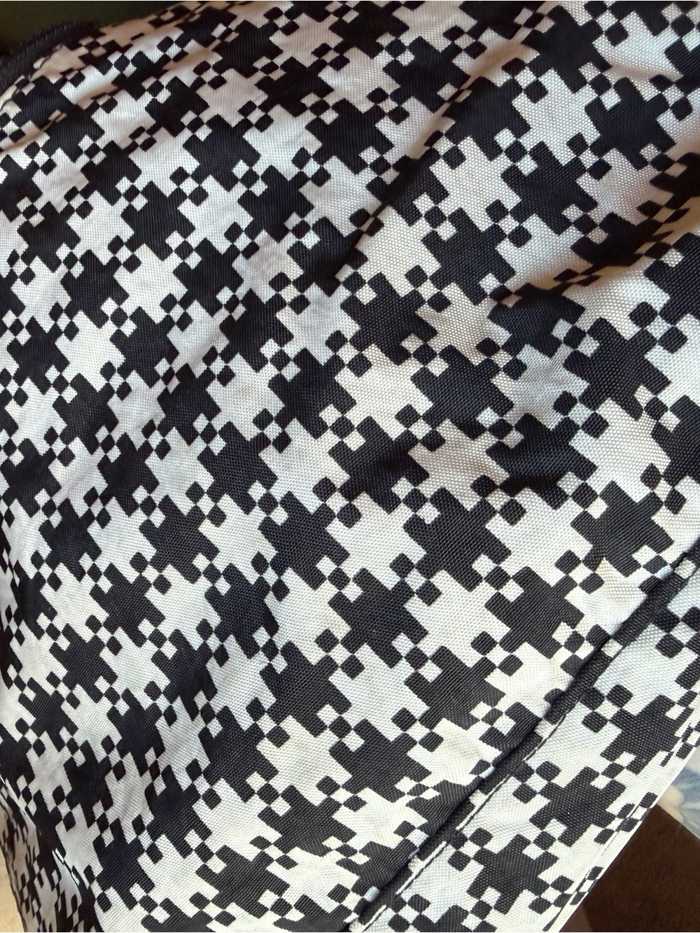 BAGGU gingham Black & and White crescent Shoulder Bag - Picture 3 of 4